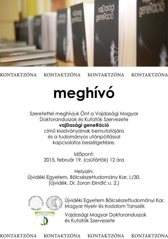 Meghívó Kontaktzóna 2015. február 19.
